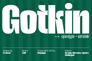 Gotkin Variable Sans Serif, a Sans Serif Font by Megatype (Thumbnail 1 of 15)