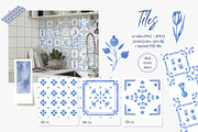 Dutch watercolor tiles and ornaments, a Decorative Illustration by ArtPavo (Thumbnail 2 of 7)