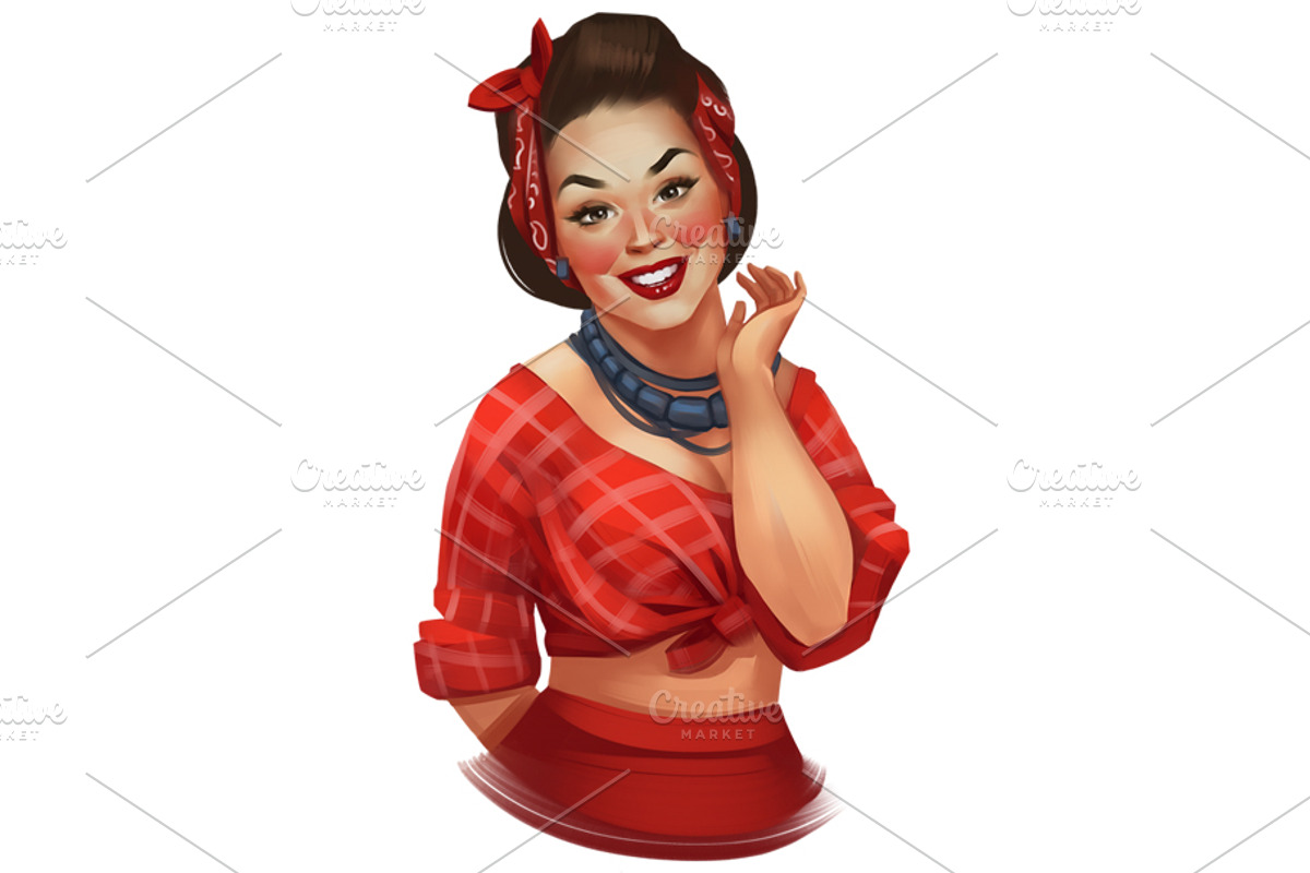 Pin-up woman, an Education Illustration by Ira Cvetnaya (Photo 2 of 3)