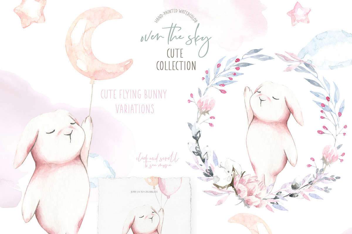 Spring Easter Bunnies Watercolor, an Animal Illustration by Catherine Wheel (Photo 10 of 12)