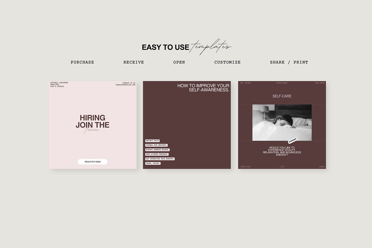 Social Media Canva Templates, a Social Media Template by Prapti Design