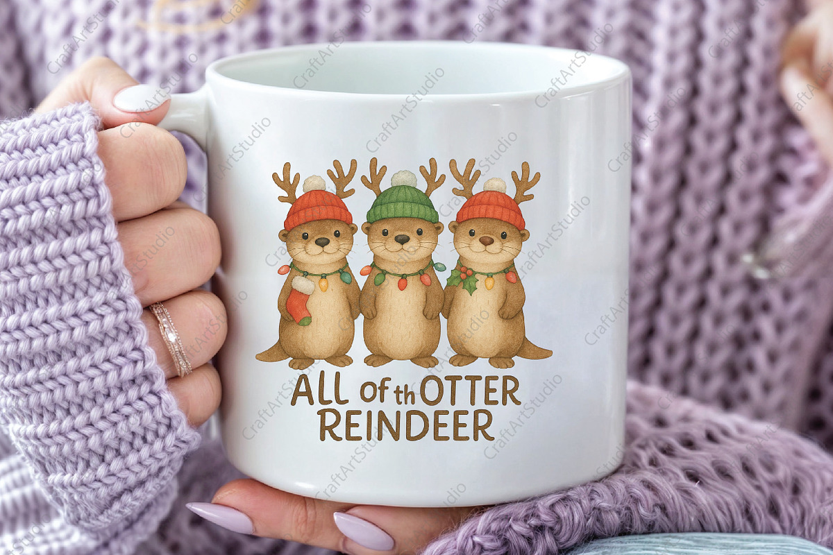 All Of The Otter Reindeer Christmas, an Illustration by CraftArtStudio (Photo 2 of 4)
