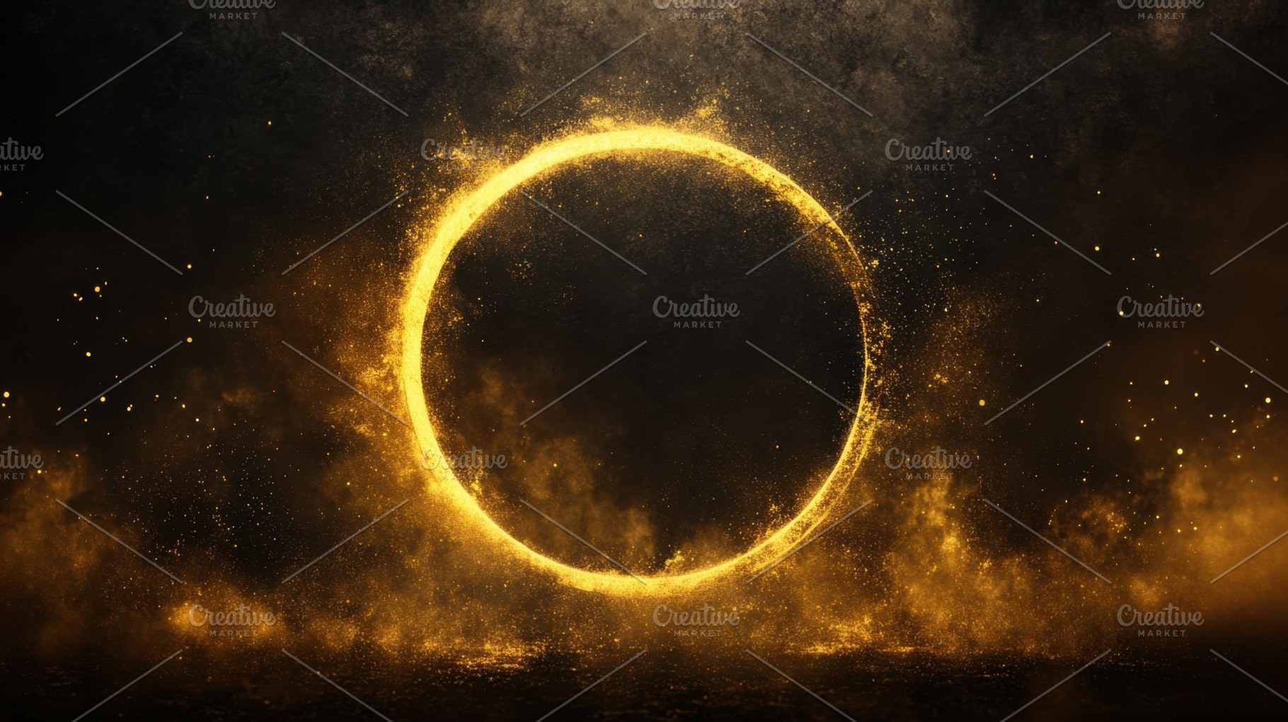 Glowing gold circle design, a Photo by Beautiful things