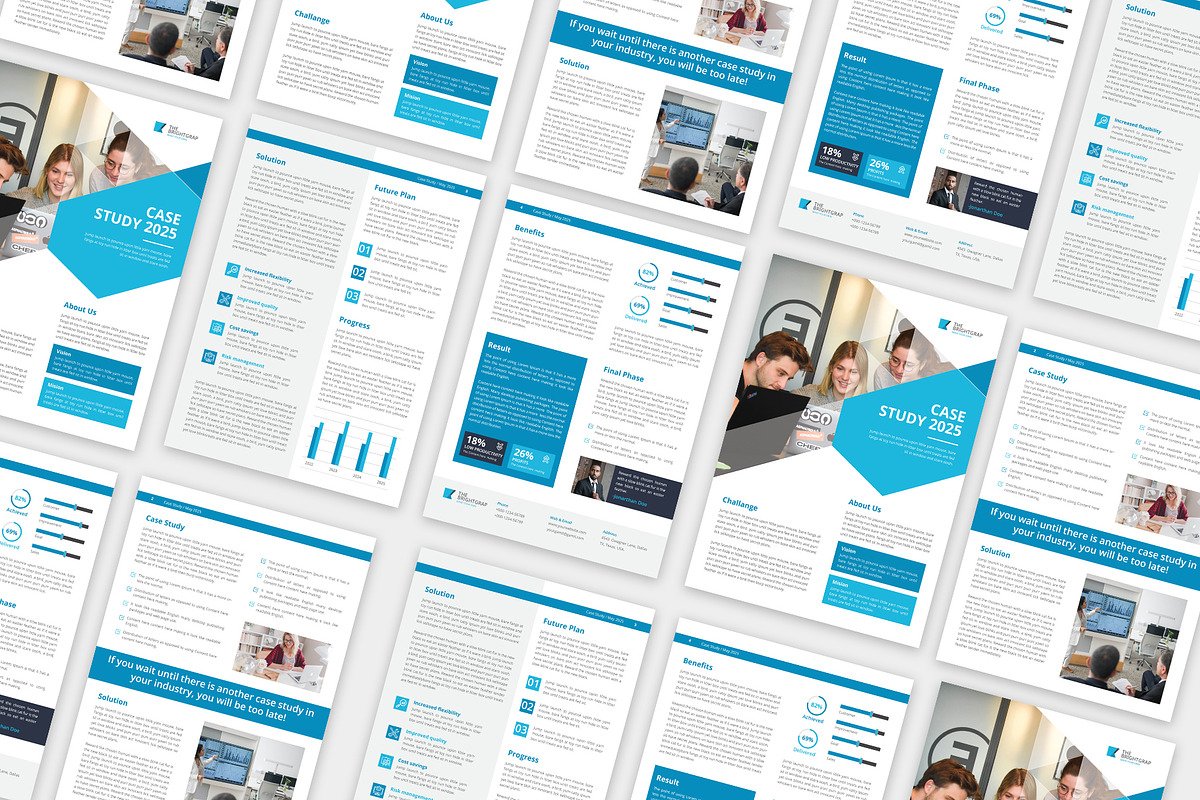 4 Page Case Study Template | MS Word, a Flyer Template by TheBrightGrap (Photo 3 of 4)