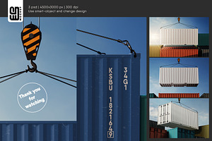 Hanging Shipping Container Mockup