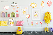 Nursery elephants Watercolor clipart, an Animal Illustration by UlitkaStudio (Thumbnail 4 of 7)