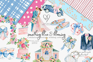watercolor wedding clipart set, a Decorative Illustration by Patishop Art