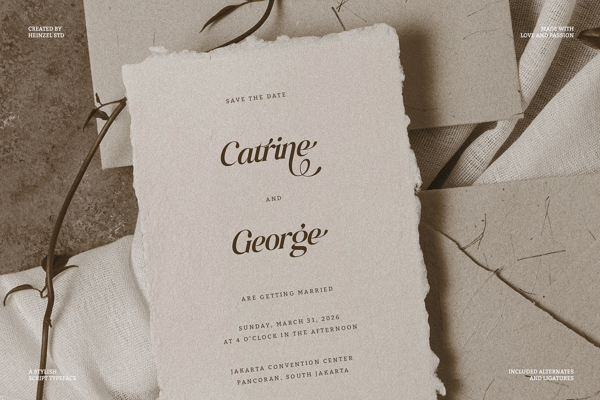 Raillouise Stylish Script Font, a Script Font by Heinzel Std (Photo 14 of 16)