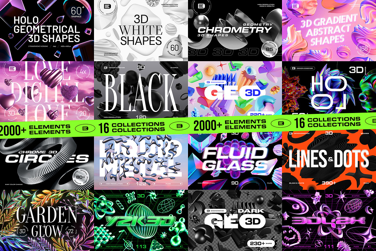60%OFF - 3D BUNDLE - 2000+ elements, an Object Graphic by assetpro.design (Photo 2 of 8)