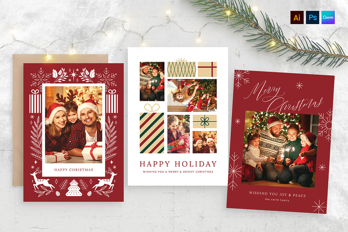 Christmas Greetings Card Template, a Stationery Template by BrandPacks (Photo 1 of 4)