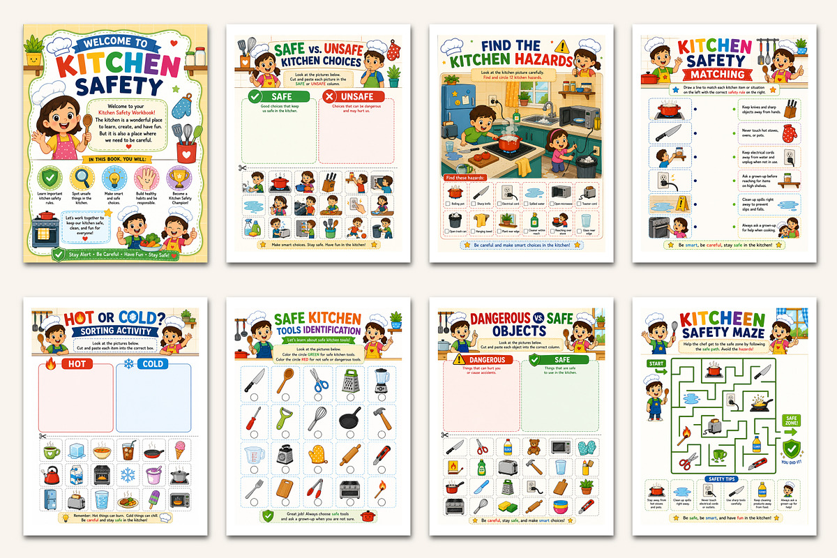 Kitchen Safety Workbook for Kids, a Stationery Template by Designmela01 (Photo 2 of 5)