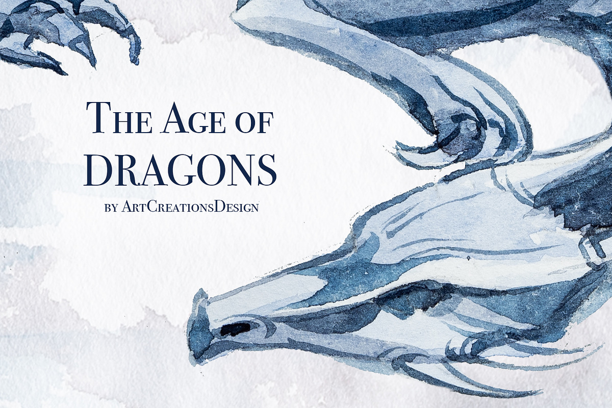 The Age Of Dragons Clipart Set, a Decorative Illustration by ArtCreationsDesign (Photo 15 of 18)