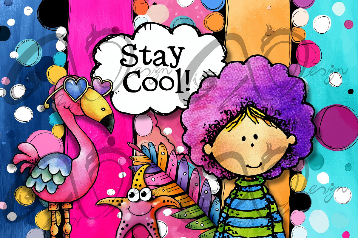 Clipart Kit of Funky Flamingo, an Animal Illustration by NiiiNArt (Photo 3 of 8)