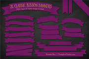 Plum Ribbon Banner Clipart, an Illustration by Amanda Ilkov (Thumbnail 2 of 4)