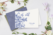 Vintage Flowers Vector blue Toile, an Object Graphic by ON_lineart_store (Thumbnail 5 of 10)