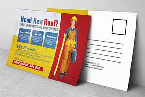 Roofer Postcard Template