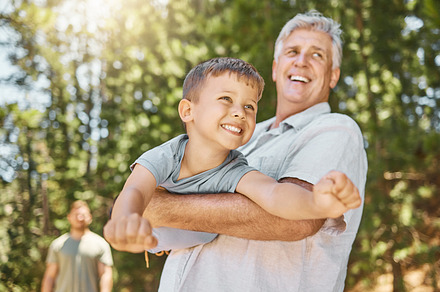 With grandpa, he's superman, a Photo by Peopleimages.com