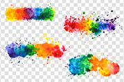rainbow watercolor splashes, a Decorative Illustration by PatapovaVika (Thumbnail 2 of 2)