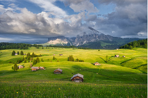 Alpine mountains in low clouds, a Nature Photo by den-belitsky
