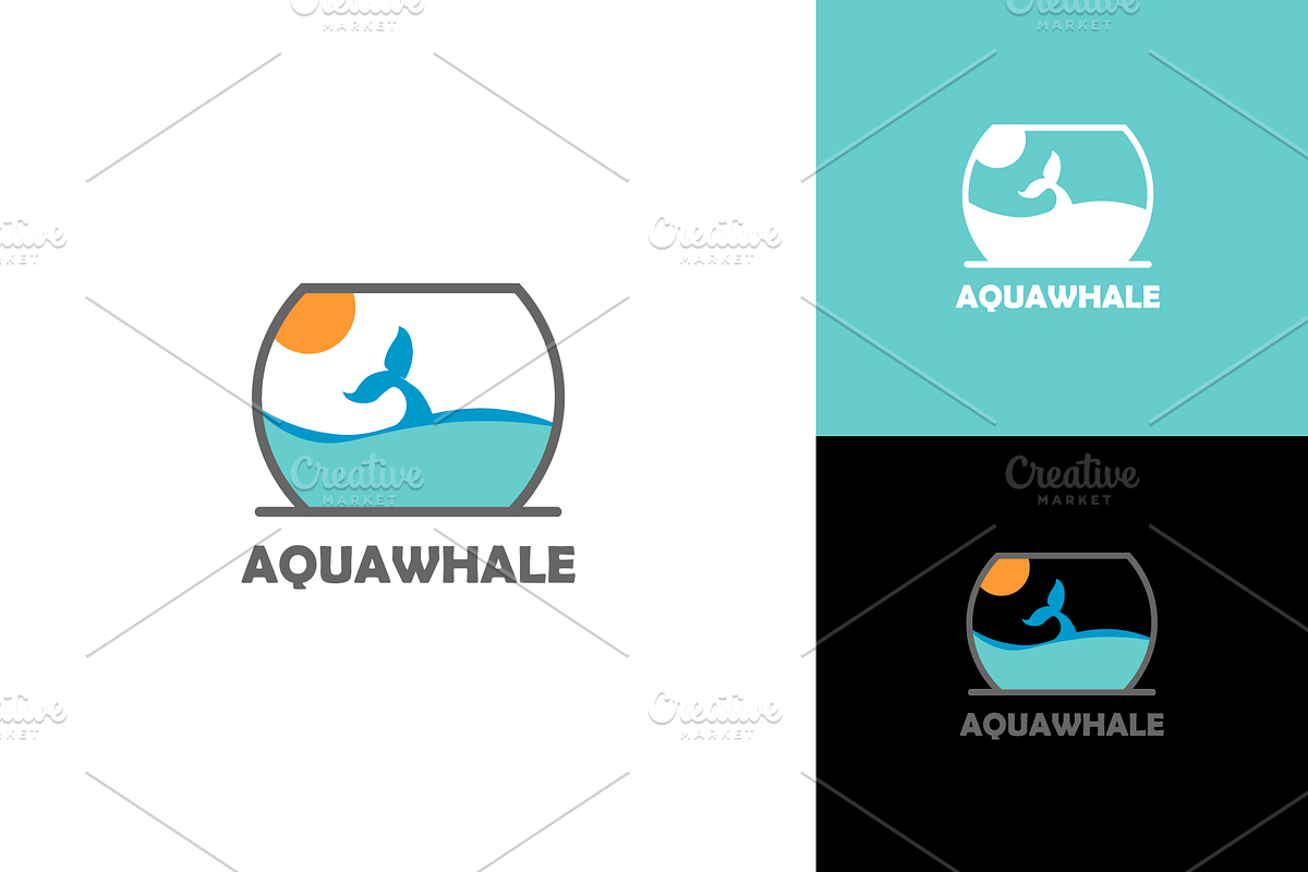 Aqua Whale Logo, a Templates & Theme by zaqilogo