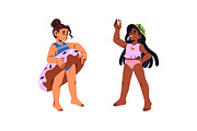 Happy kids in swimsuits, summer set, a Person Illustration by PaperTrident (Thumbnail 3 of 5)