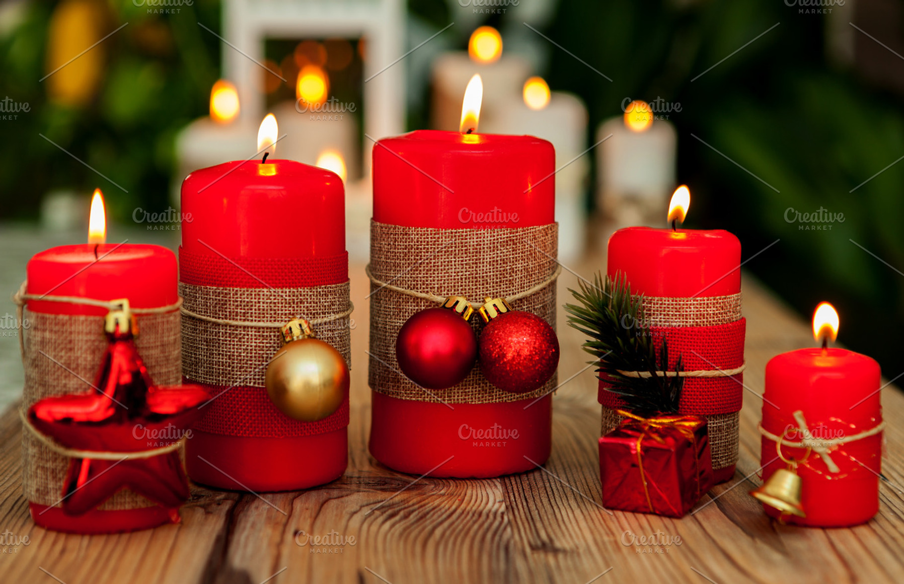 Christmas candles stock photo containing decoration and christmas, a Holiday Photo by José Manuel Gelpi