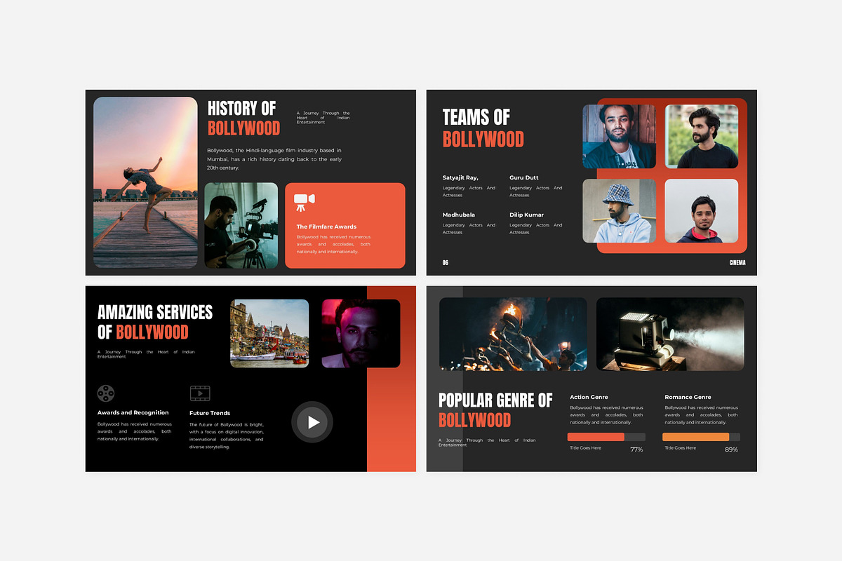 Black Red Modern Cinema Presentation, a Presentation Template by Eklip Studio (Photo 4 of 6)