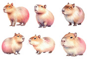 Watercolor Capybara clipart, an Illustration by Designworld (Thumbnail 4 of 5)