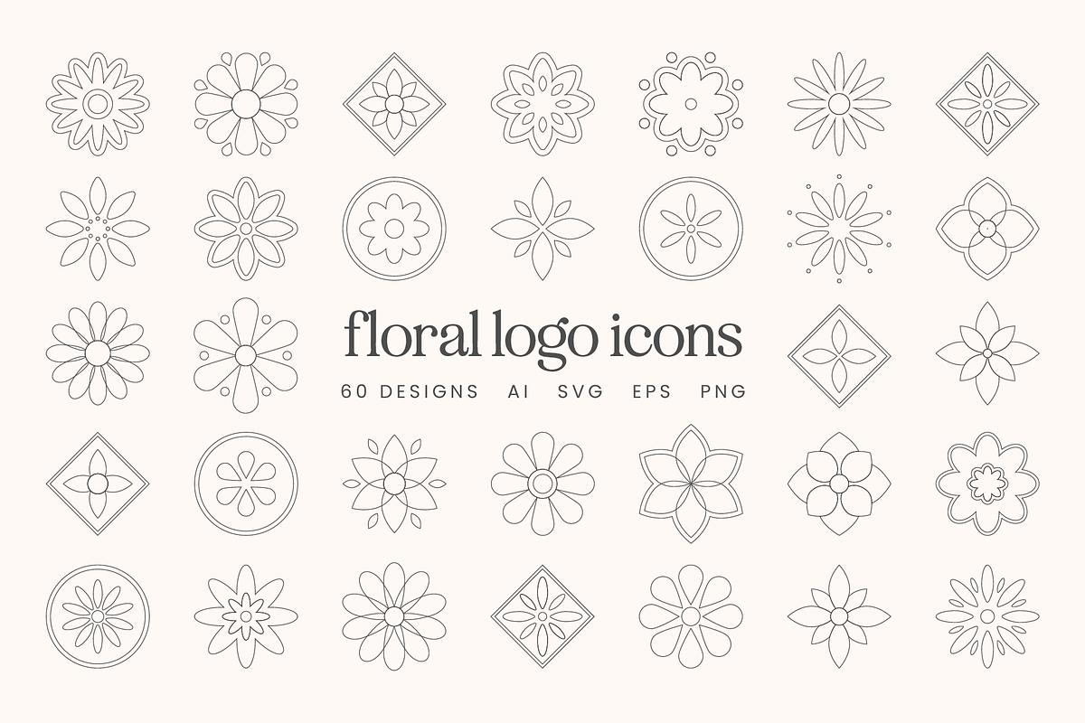 Floral Vector Icons, an Object Graphic by Emma Webb Studio (Photo 1 of 6)