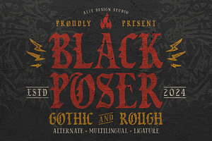 Black Poser Blackletter Typeface, a Blackletter Font by alit design