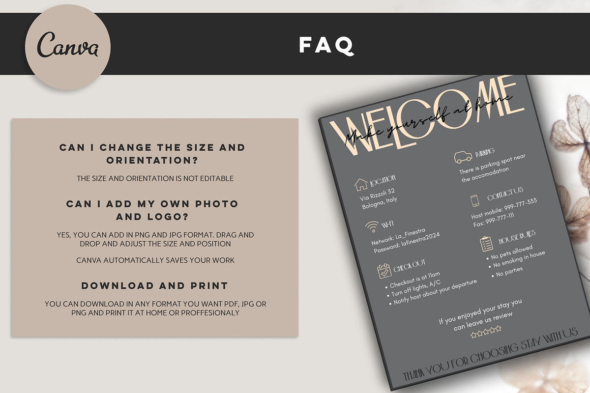 Welcome sign for Airbnb hosts Canva, a Presentation Template by Design House (Photo 5 of 7)
