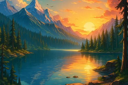 Sunset Over Glacier Pines, a Photo by timart20