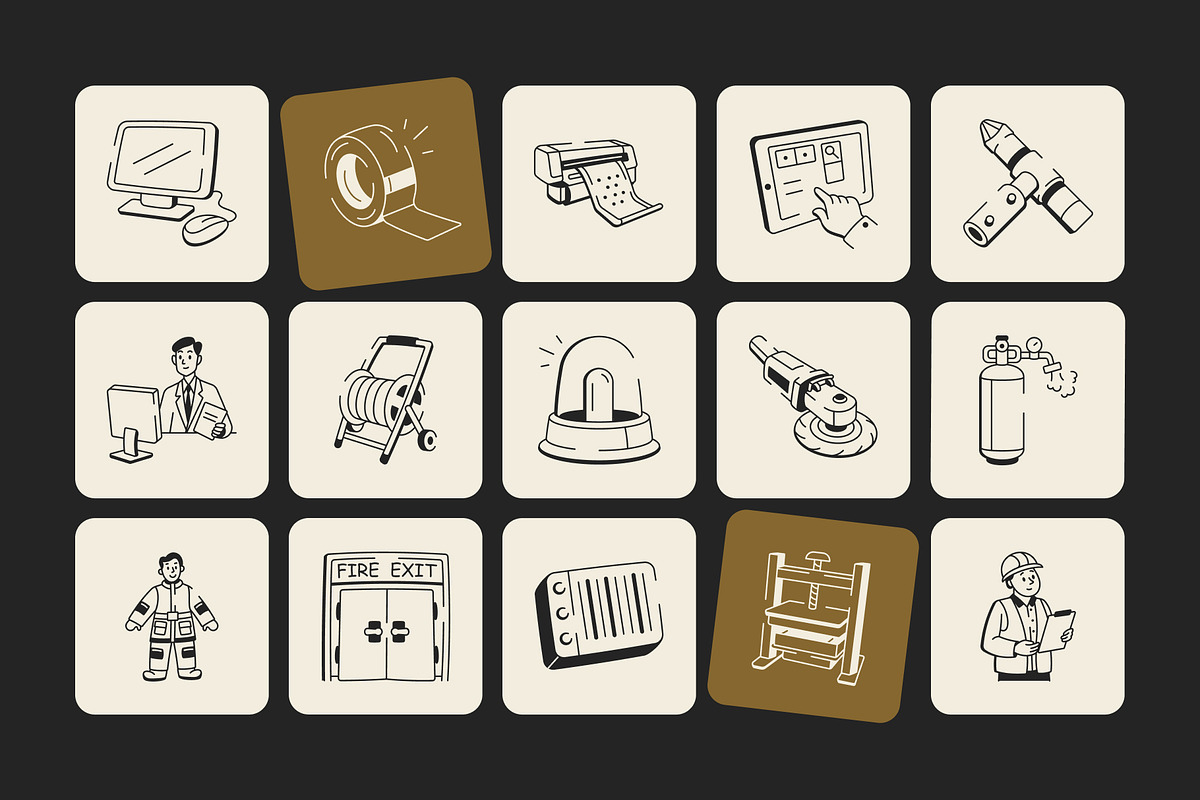 Manufacturing Doodle Icon, an Outline Icon by Vectors Market (Photo 5 of 8)