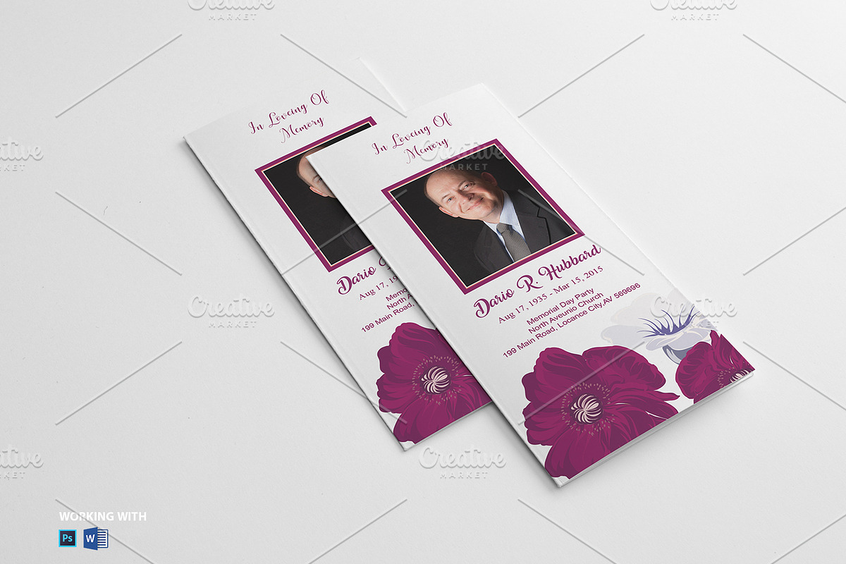 Funeral Program Template Trifold, a Brochure Template by Madhabi Studio (Photo 1 of 5)
