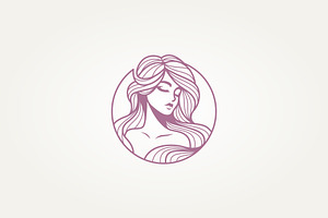 beautiful woman line art label logo, a Branding & Logo Template by Blazybone