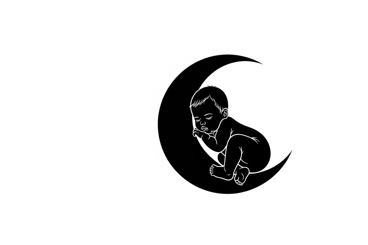 Adorable sleeping moon baby decor, an Illustration by Amazin_art (Photo 9 of 25)