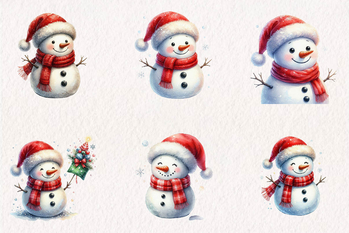 Christmas Snowman PNG, a Seasonal Illustration by CreationArt (Photo 4 of 7)