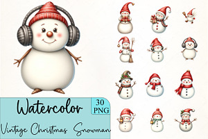 Vintage Christmas  Snowman, an Illustration by CrexoraLab
