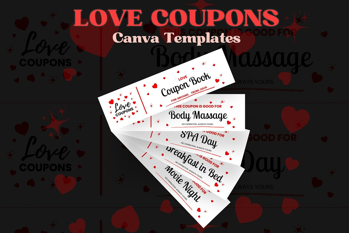 Love Coupons Book Printable Canva, a Print Template by GraphiCarola (Photo 1 of 8)