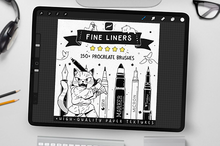 150 Fine Liner Brushes for Procreate