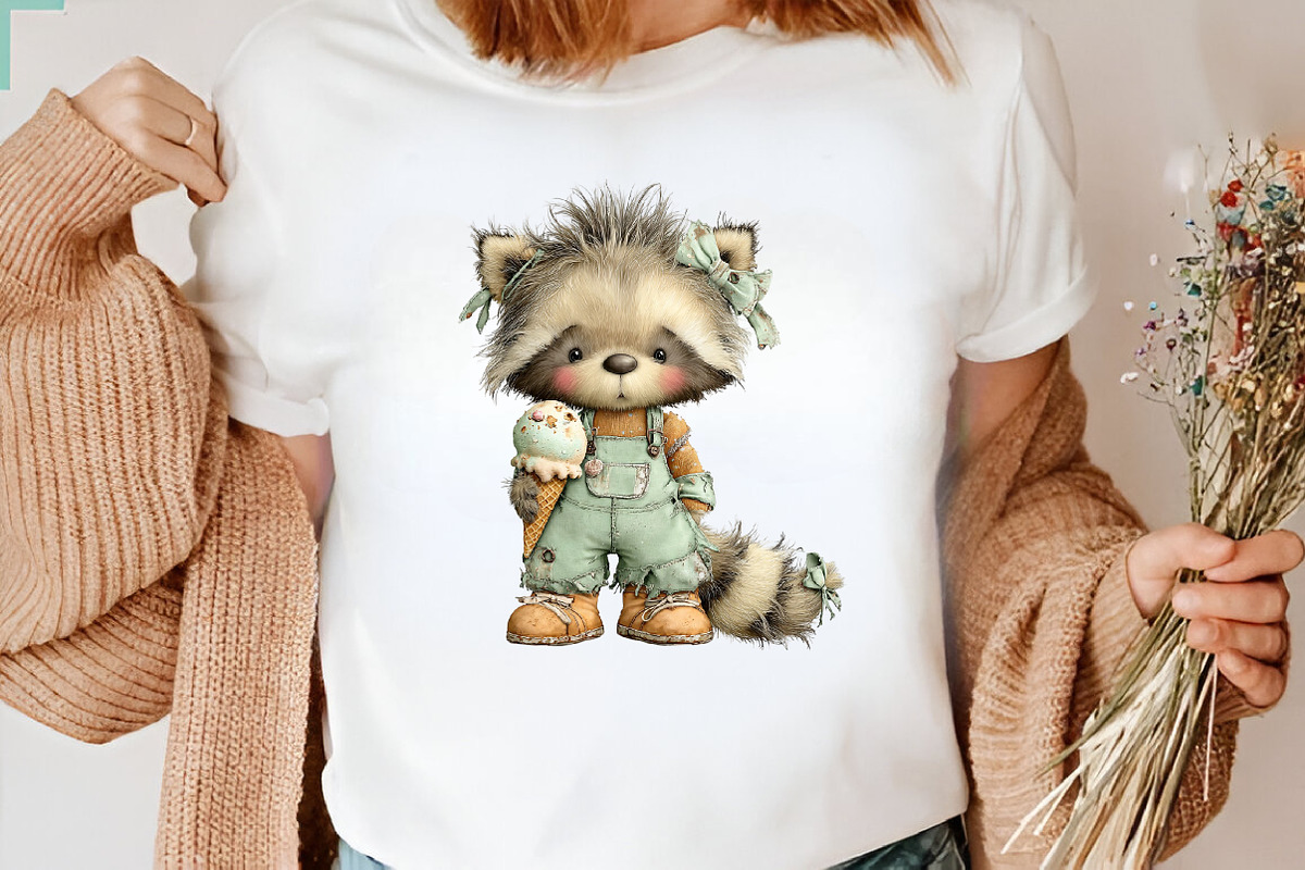 Summer Funny Raccoon Clipart, an Illustration by CreationArt (Photo 5 of 10)