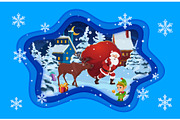 Christmas paper cut banner with deer, an Illustration by Vector Tradition (Thumbnail 1 of 3)