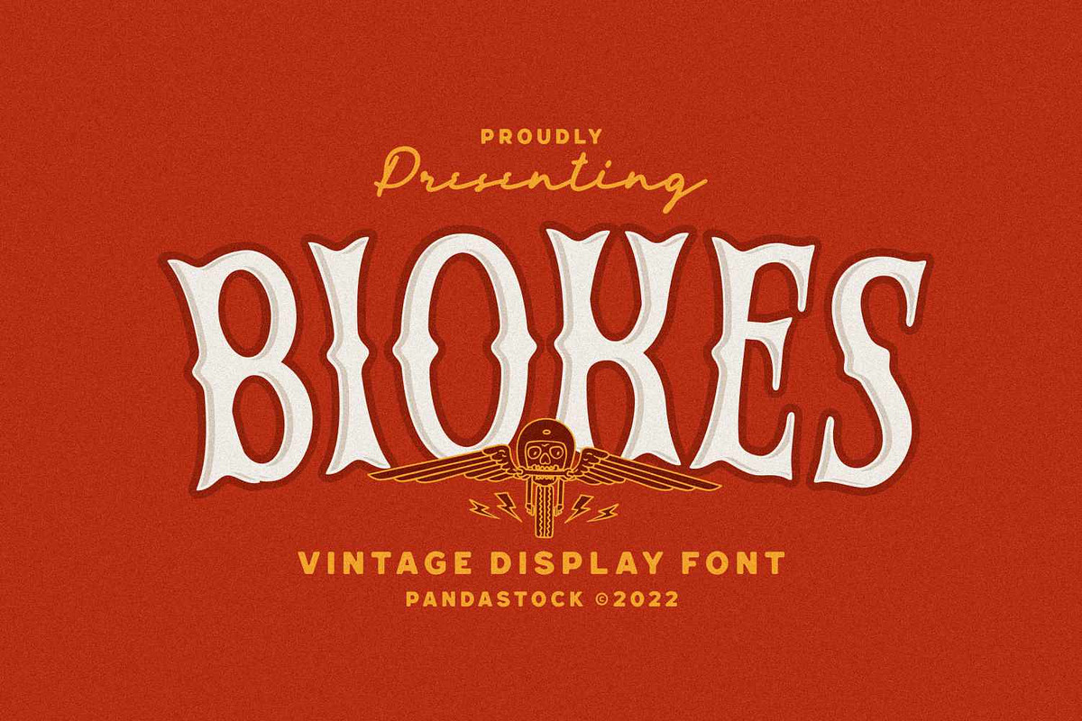Biokes - Vintage Display Font, a Blackletter Font by Imoodev (Photo 1 of 5)
