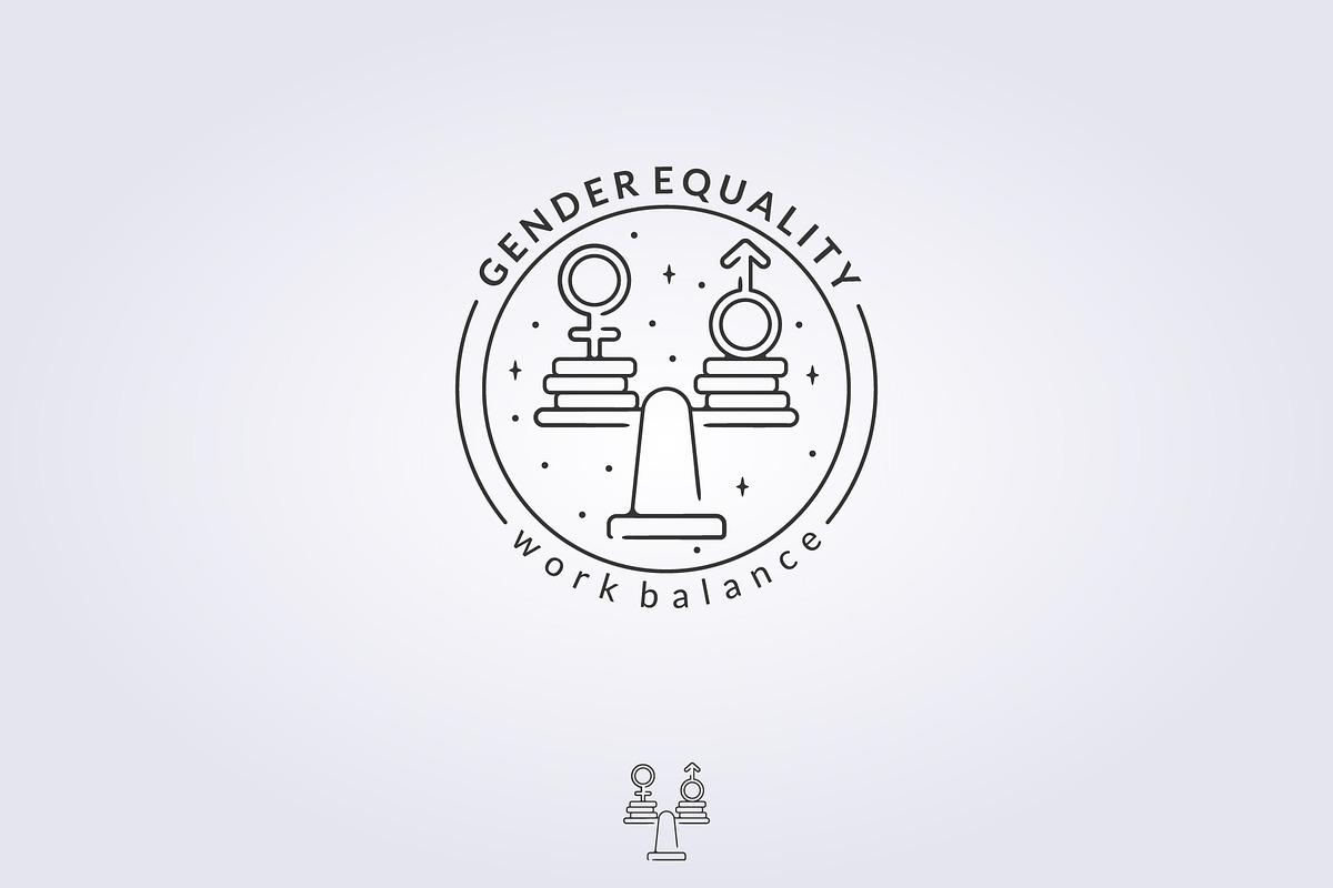 logo of work balance gender equality, a Branding & Logo Template by Lodzrov