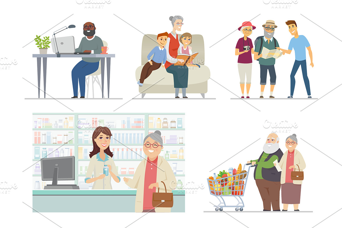 Senior People - Cartoon Characters, a Templates & Theme by Boyko Pictures (Photo 10 of 14)