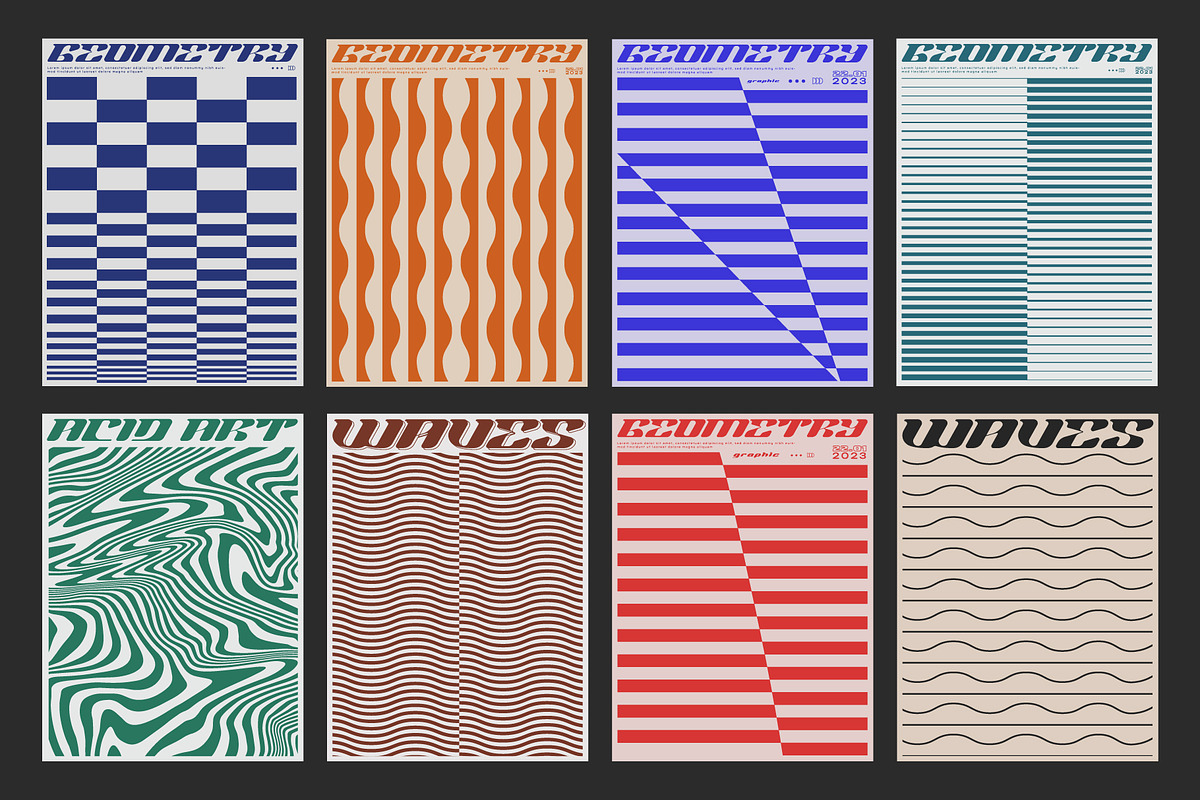 56 MODERN GEOMETRIC POSTERS, a Texture Graphic by craftlove (Photo 2 of 10)