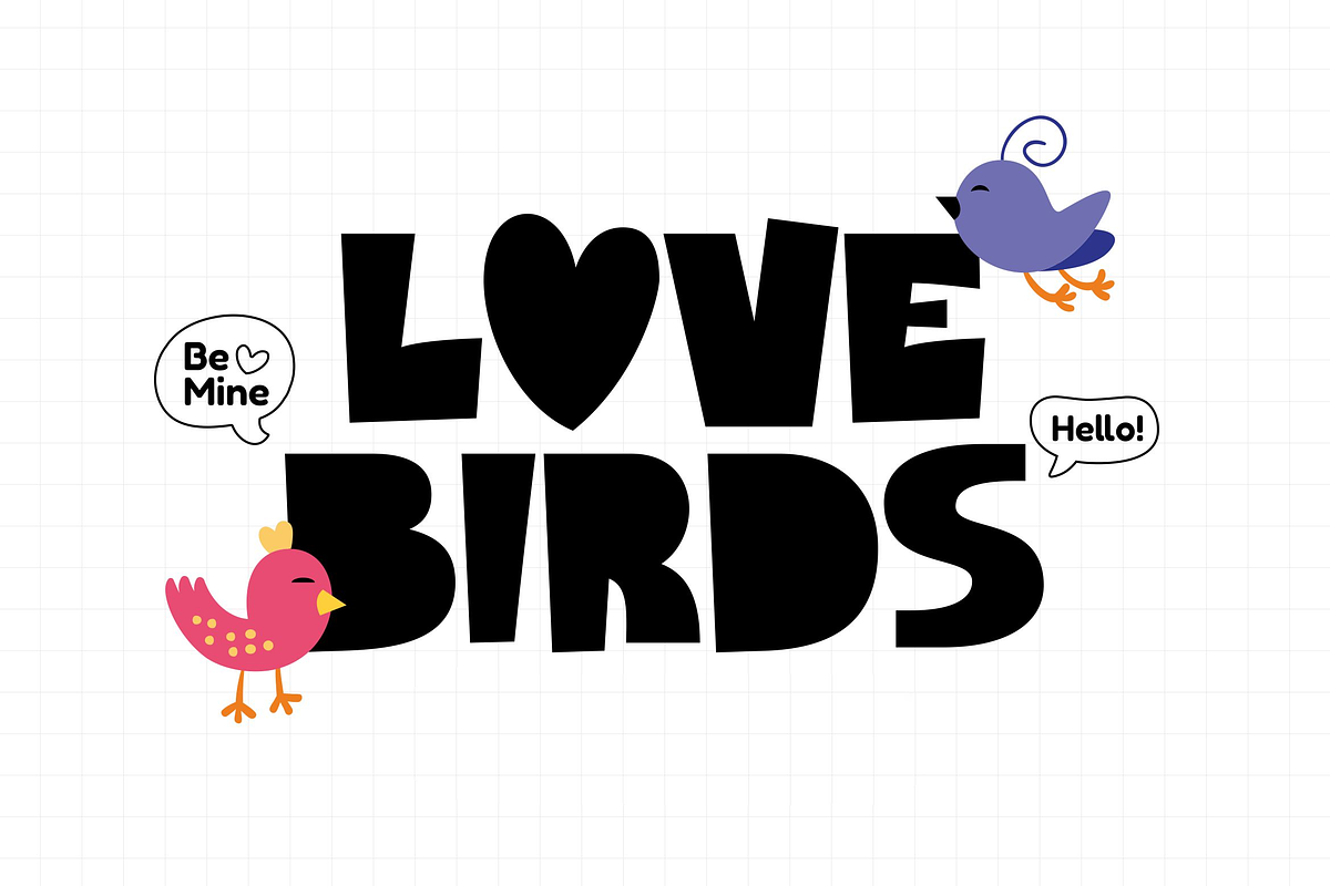 Love Birds - Cute Playful Font, a Handwritten Font by Imoodev (Photo 1 of 7)