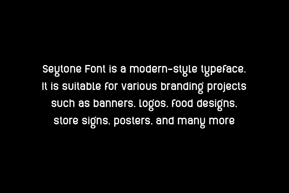 Seytone - Creative Logo Font, a Sans Serif Font by QR Design Studio (Photo 5 of 7)