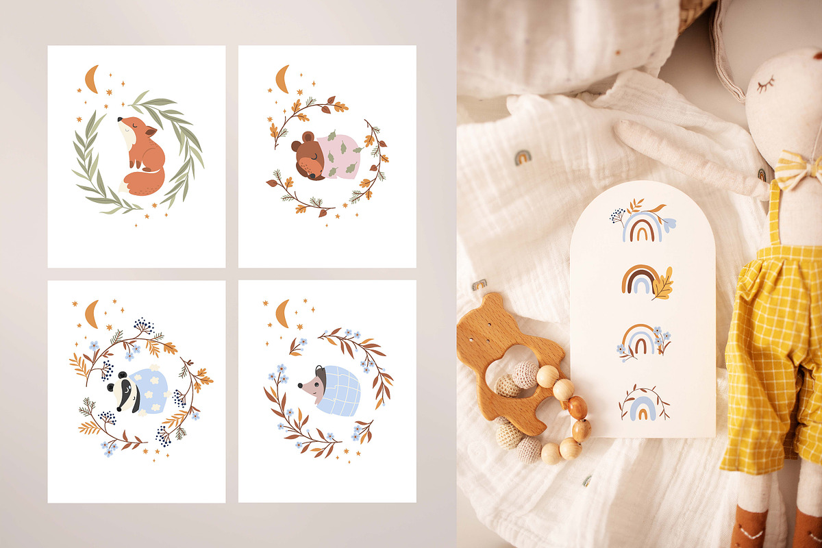 Autumn Baby Animals illustrations, an Animal Illustration by OxanaTally (Photo 5 of 17)