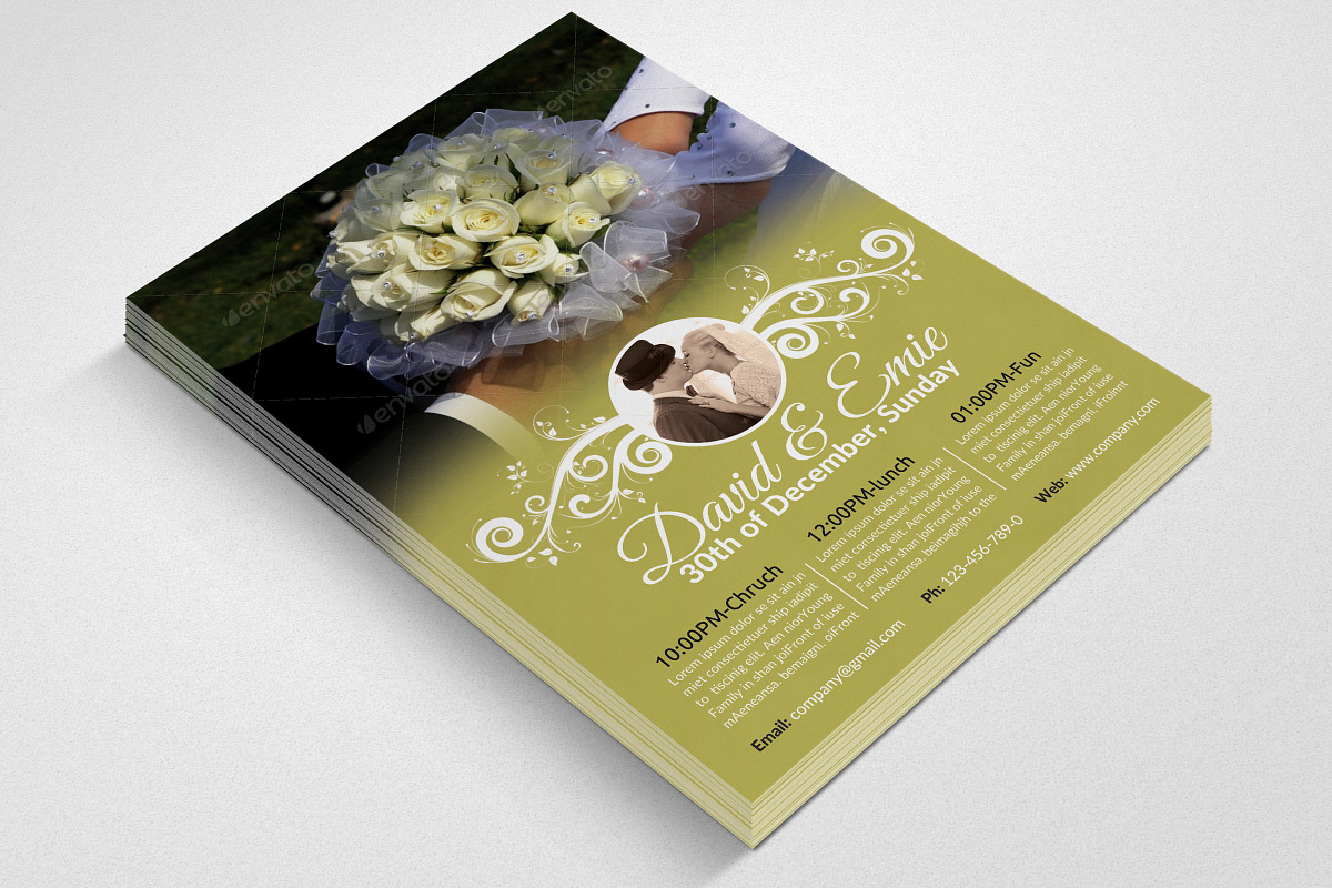 Wedding Invitation Flyer Template, a Flyer Template by Business Flyers (Photo 2 of 3)
